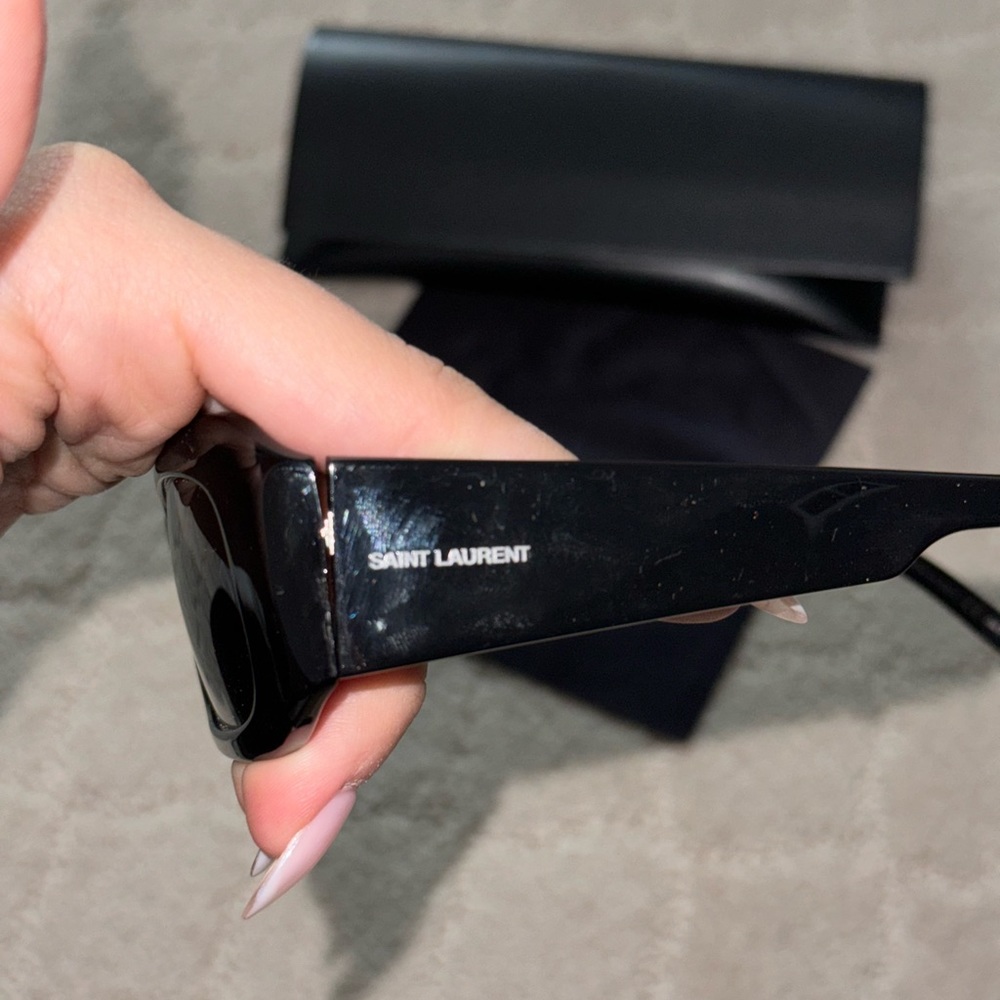 Yves Saint Laurent Black Sunglasses with Black Case - Picture 3 of 5